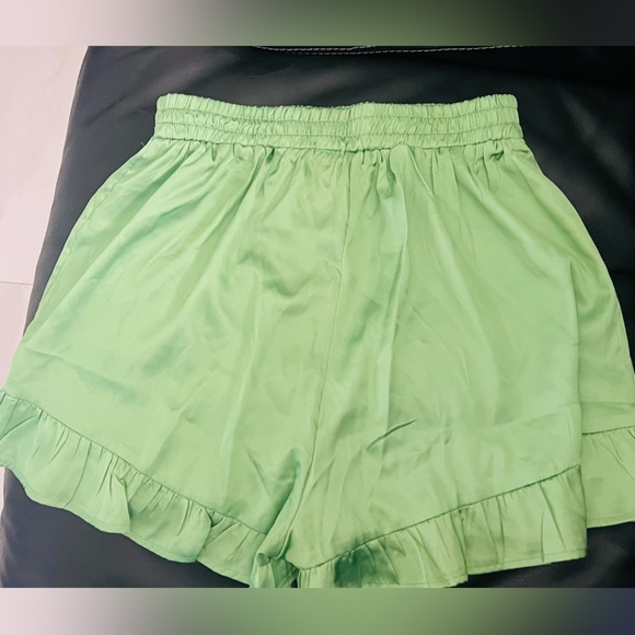 Recycled Satin Ruffle Short Pajama - Picture 2 of 3